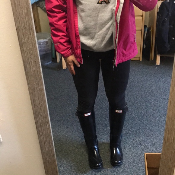 Hunter Boots Tall Glossy Black Size 5/6 - Picture 8 of 8